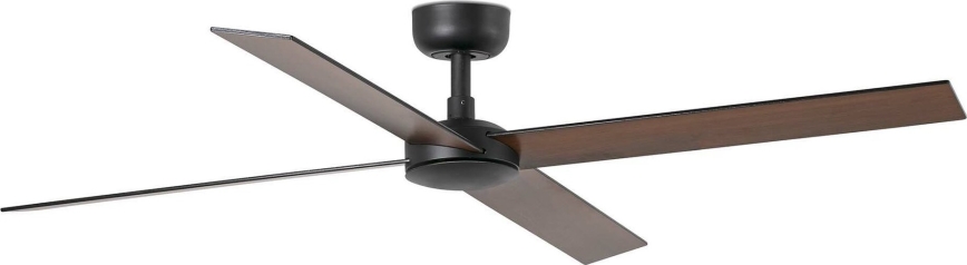 FARO 34356WT - Вентилатор за таван RUDDER L кафяв/черен Ø 132 см Wi-Fi Tuya + дистанционно управление