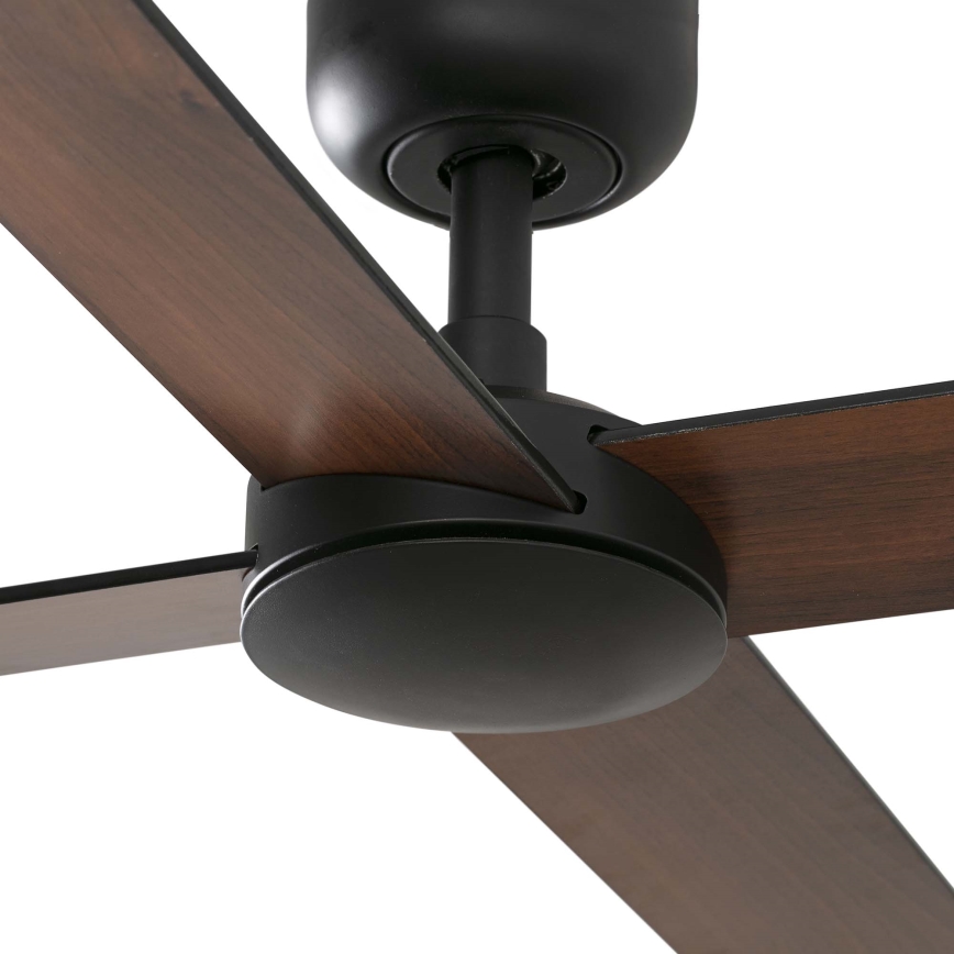 FARO 34356WT - Вентилатор за таван RUDDER L кафяв/черен Ø 132 см Wi-Fi Tuya + дистанционно управление