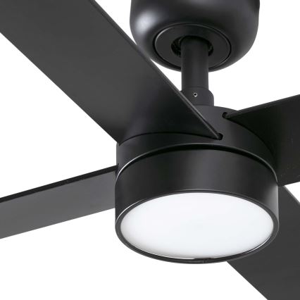 FARO 34356WT1S - LED димируем таванен вентилатор RUDDER L LED/18W/230V 2700/3000/4000K Ø 132 см кафяв/черен Wi-Fi Tuya + дистанционно управление