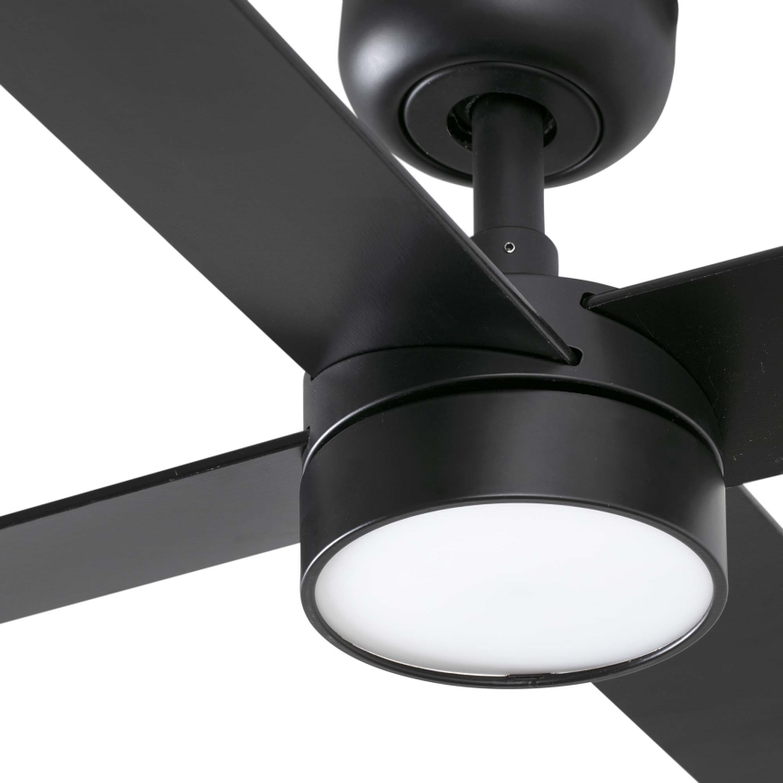 FARO 34356WT1S - LED димируем таванен вентилатор RUDDER L LED/18W/230V 2700/3000/4000K Ø 132 см кафяв/черен Wi-Fi Tuya + дистанционно управление