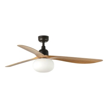 FARO 34360WT-11L - Таванен вентилатор OUTWOOD L 1xE27/15W/230V кафяв/черен Ø 150 cm Wi-Fi Tuya IP44 + дистанционно управление