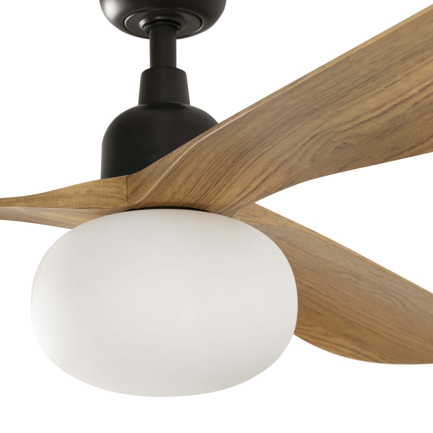 FARO 34360WT-11L - Таванен вентилатор OUTWOOD L 1xE27/15W/230V кафяв/черен Ø 150 cm Wi-Fi Tuya IP44 + дистанционно управление