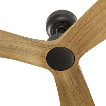 FARO 34360WT - Таванен вентилатор OUTWOOD L кафяв/черен Ø 150 см Wi-Fi Tuya IP44 + дистанционно управление