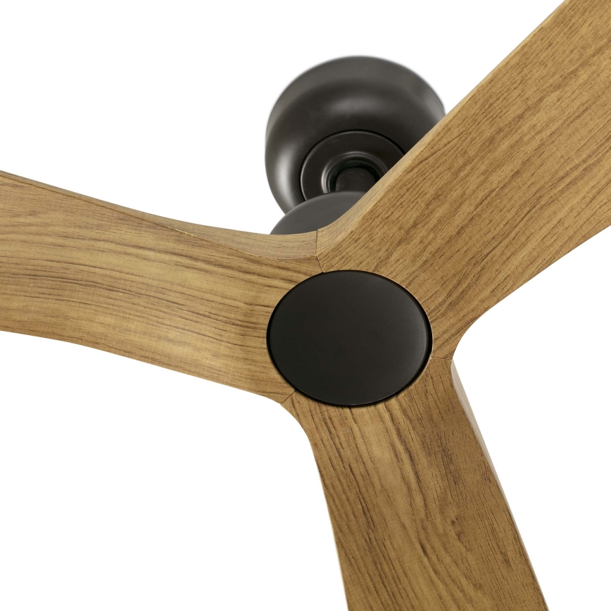 FARO 34360WT - Таванен вентилатор OUTWOOD L кафяв/черен Ø 150 см Wi-Fi Tuya IP44 + дистанционно управление