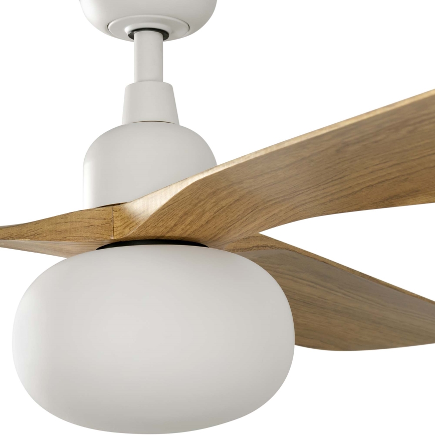 FARO 34361WT-11L - Таванен вентилатор OUTWOOD L 1xE27/15W/230V кафяв/бял Ø 150 см Wi-Fi Tuya IP44 + дистанционно управление