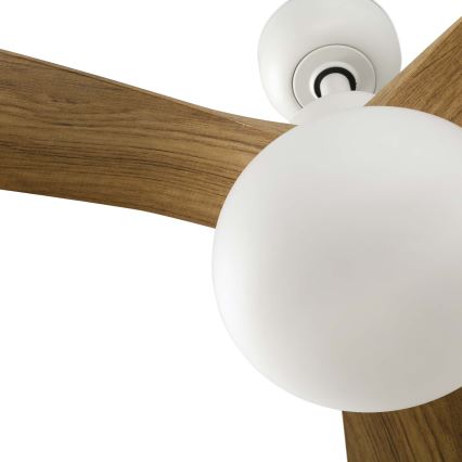 FARO 34361WT-11L - Таванен вентилатор OUTWOOD L 1xE27/15W/230V кафяв/бял Ø 150 см Wi-Fi Tuya IP44 + дистанционно управление