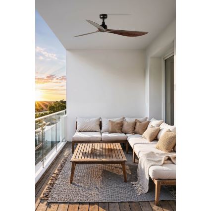 FARO 34362 - Вентилатор за таван OUTWOOD L кафяв/черен Ø 150 см IP44 + дистанционно управление