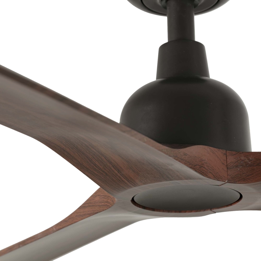 FARO 34362WT - Таванен вентилатор OUTWOOD L кафяв/черен, диаметър 150 см, Wi-Fi Tuya, IP44 + дистанционно управление