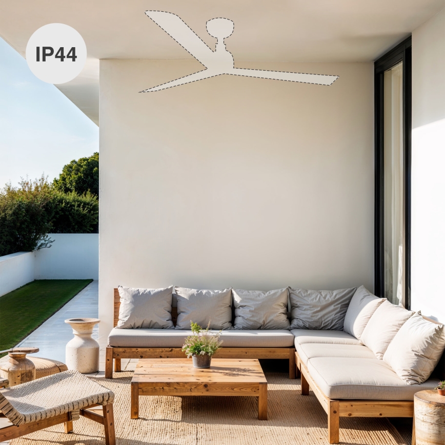 FARO 34371WT - Таванен вентилатор MARINE M, Ø 125 см, кафяв/черен, IP44, Wi-Fi Tuya + дистанционно управление