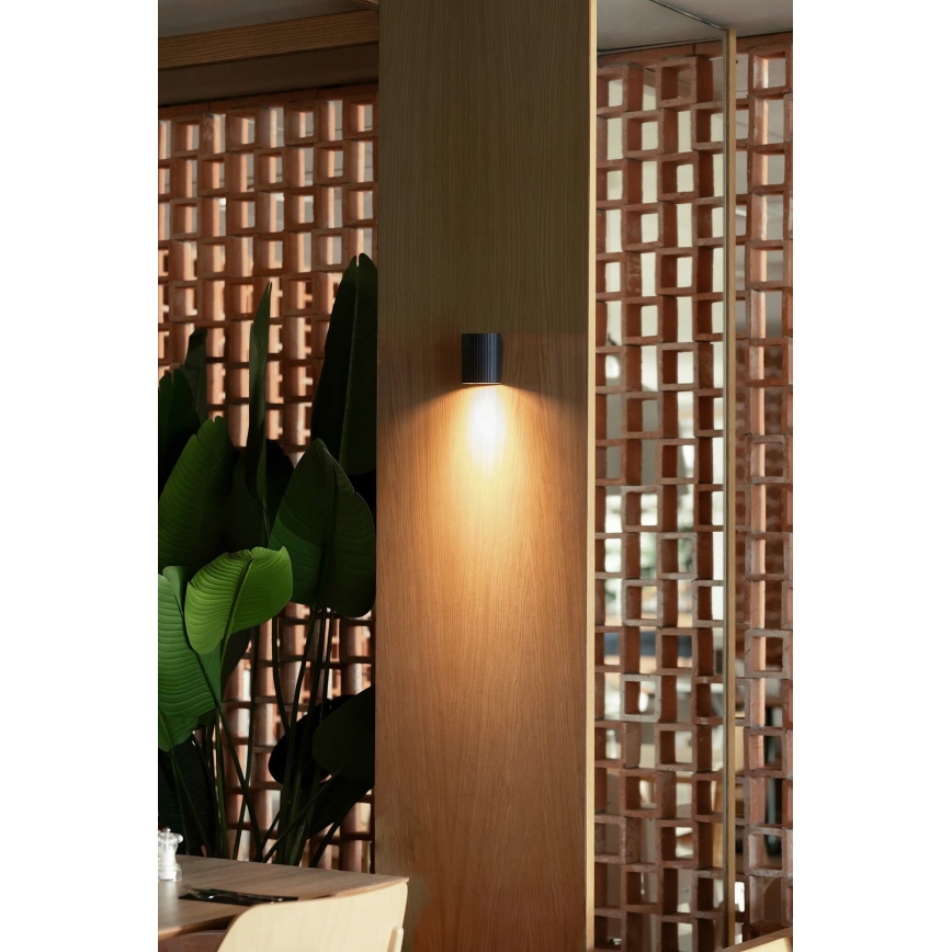 FARO 40523 - Аплик SOLE 1xGU10/8W/230V черен кръгла