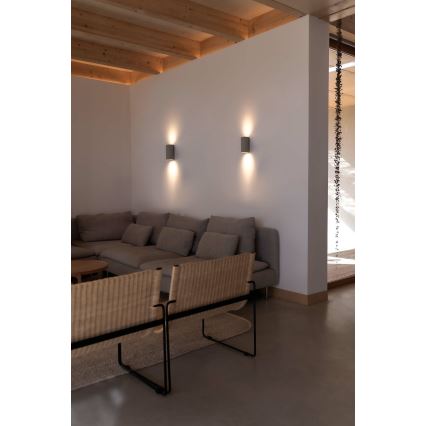FARO 40540 - Аплик SOLE 2xGU10/8W/230V сив кръгла