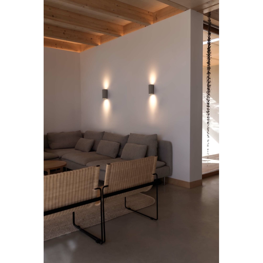 FARO 40540 - Аплик SOLE 2xGU10/8W/230V сив кръгла
