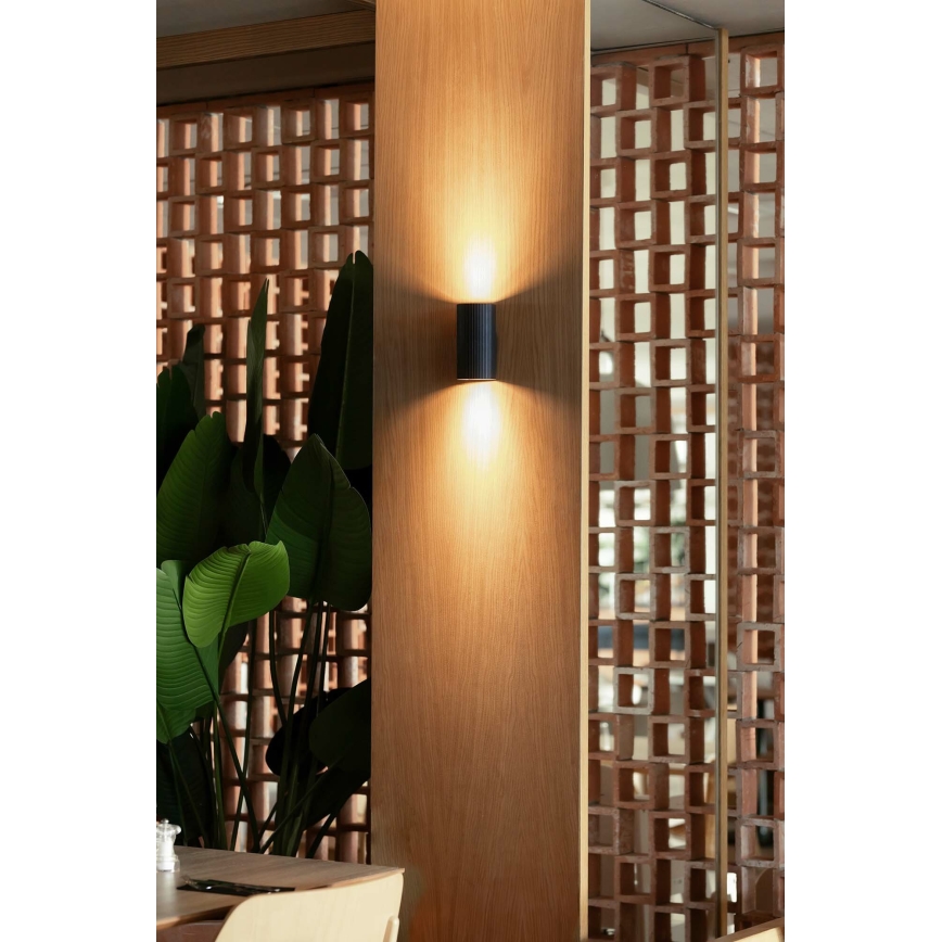 FARO 40543 - Аплик SOLE 2xGU10/8W/230V черен велпапе кръгла