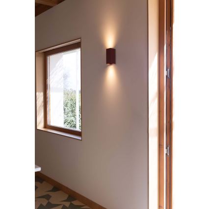 FARO 40568 - Аплик SOLE 2xGU10/8W/230V тухла велпапе ъглов