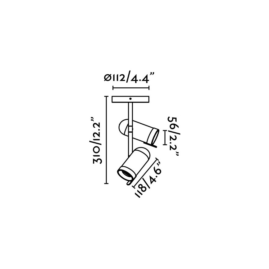 Faro 43534 - Прожектор, луна ORLEANS 2xGU10/8W/230V сребърна/черна