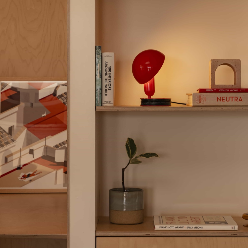 FARO 56103 - Настолна лампа с щипка 2в1 BELA 1xE27/15W/230V червен