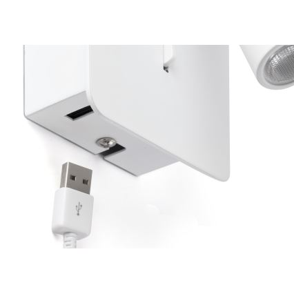 FARO 62117 - LED Стенен спот SUAU LED/3W/230V USB бял
