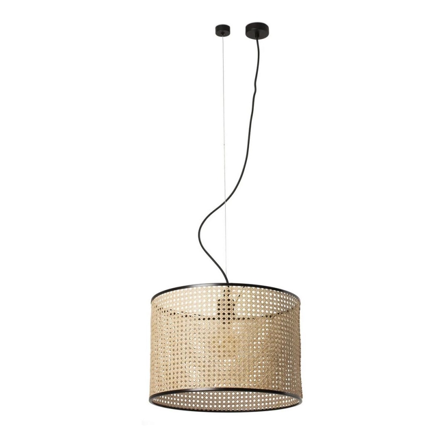 FARO 64314-49 - Висящ полилей MAMBO 1xE27/15W/230V Ø 45 cм ратан/черен