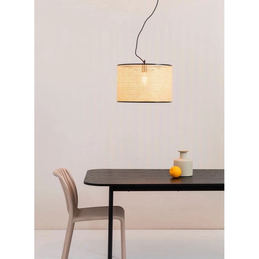 FARO 64314-49 - Висящ полилей MAMBO 1xE27/15W/230V Ø 45 cм ратан/черен