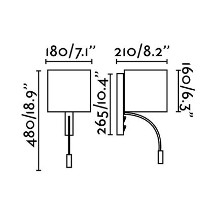 Faro 64323 - LED Аплик 1xE27/3W/ + LED/3W/230V