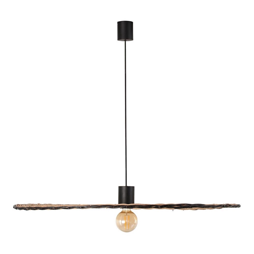 FARO 68590-70 - Висящ полилей COSTAS 1xE27/15W/230V Ø 100 cм черен/ратан