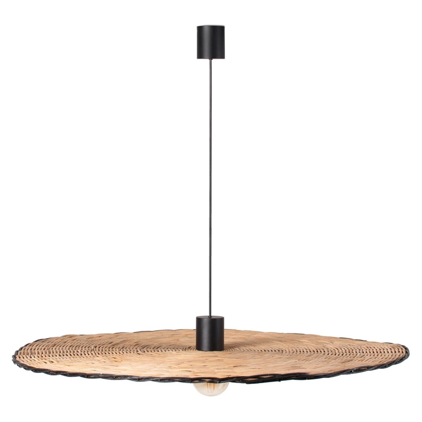 FARO 68590-70 - Висящ полилей COSTAS 1xE27/15W/230V Ø 100 cм черен/ратан