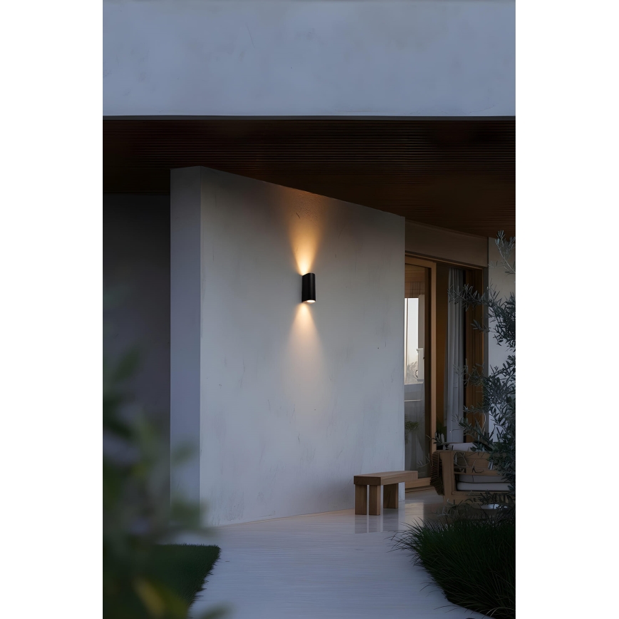 FARO 70327 - Външно стенно осветително тяло ESTELA 2xGU10/5W/230V IP65 черно