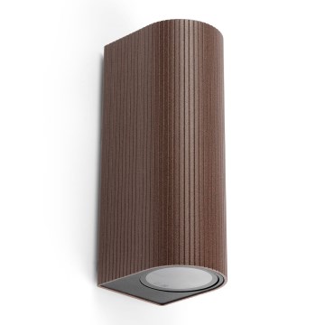 FARO 70329 - Външно стенно осветително тяло ESTELA 2xGU10/5W/230V IP65 кафяво