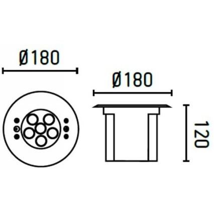 FARO 70456 - LED RGB Екстериорна лампа за вграждане EDEL LED/18W/24V IP68