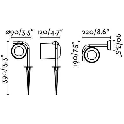 FARO 71546 - Външна, настенна лампа FLOW 1xGU10/8W/230V IP65