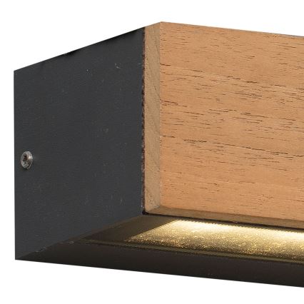 FARO 71898 - Външен стенен осветител LAKO LED/8W/230V IP65 черен/дърво