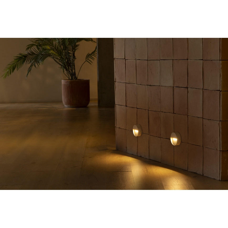 FARO 71961 - LED стълбищно осветително тяло DUNE LED/3W/230V 2200/2700/3200/4000K IP65 бяло, кръгло
