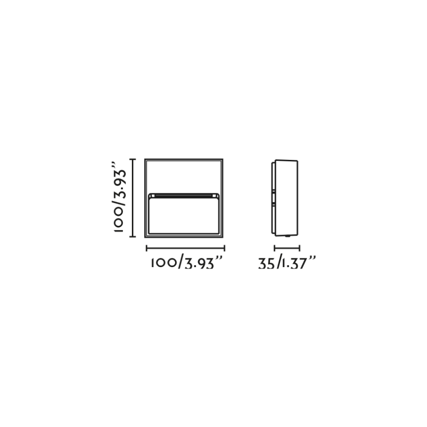 FARO 71963 - LED осветително тяло за стълбище DUNE LED/3W/230V 2200/2700/3200/4000K IP65 антрацит квадрат