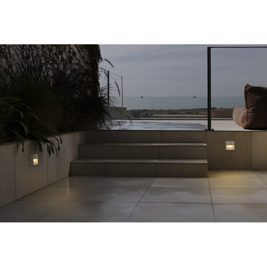 FARO 71964 - LED стълбищно осветително тяло DUNE LED/3W/230V 2200/2700/3200/4000K IP65 бяло квадратно