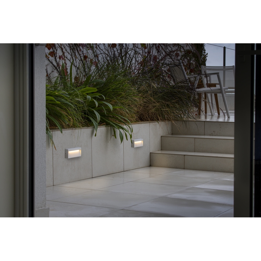 FARO 71967 - LED осветително тяло за стълбище DUNE LED/6W/230V 2200/2700/3200/4000K IP65 бяло, правоъгълно