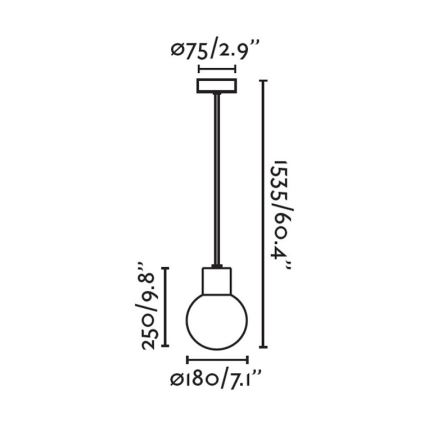 FARO 74427C-01 - Екстериорен висящ полилей MOON 1xE27/15W/230V IP44
