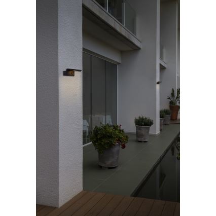 FARO 74456 - Соларно LED стенено осветително тяло с датчик LUMA LED/5W/3,7/230V IP65 антрацит