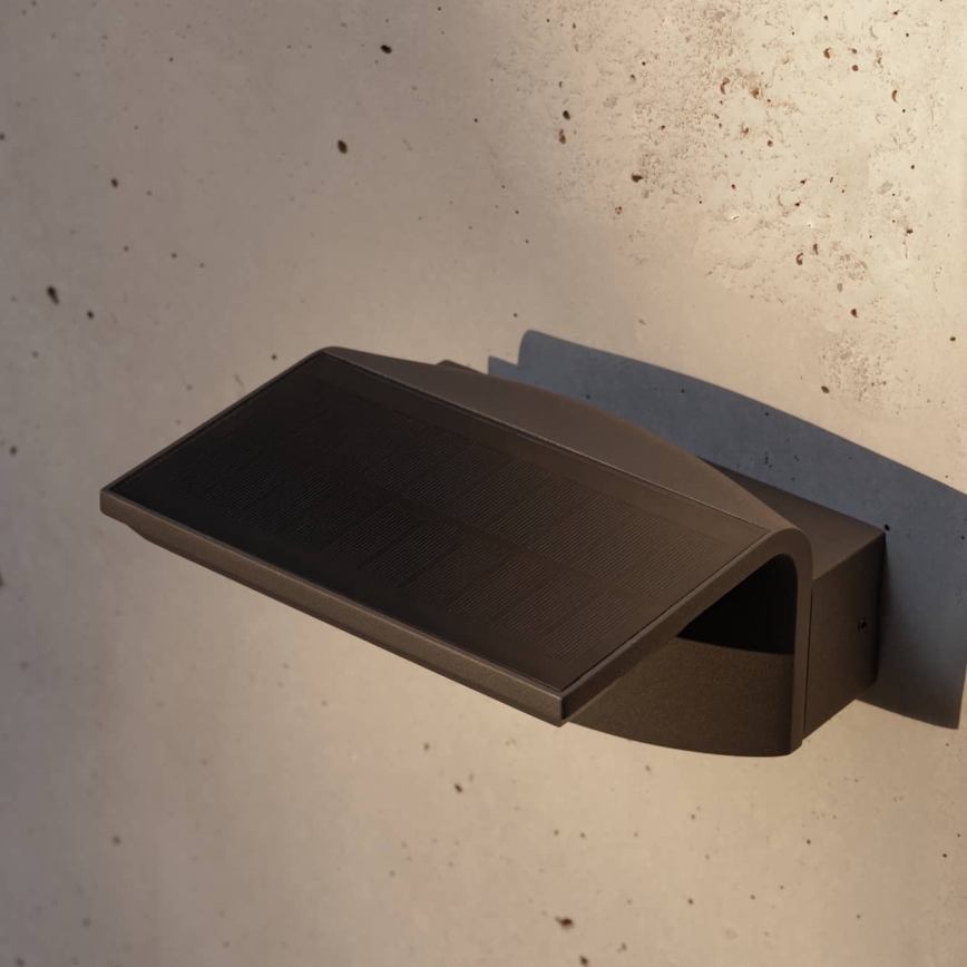 FARO 74456 - Соларно LED стенено осветително тяло с датчик LUMA LED/5W/3,7/230V IP65 антрацит