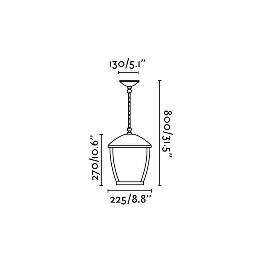 FARO 75002 - Външен полилей на верига WILMA 1xE27/100W/230V IP44