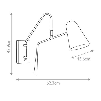 Feiss - Аплик SIMON 1xE27/60W/230V черен/златист