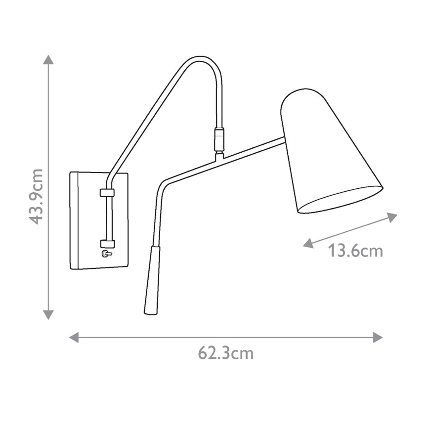 Feiss - Аплик SIMON 1xE27/60W/230V черен/златист