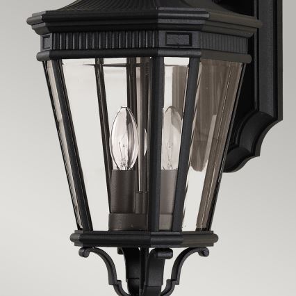 Feiss - Екстериорен аплик COTSWOLD LANE 2xE14/60W/230V IP44 черен