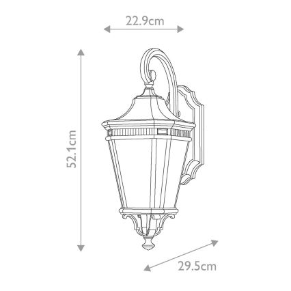 Feiss - Екстериорен аплик COTSWOLD LANE 2xE14/60W/230V IP44 черен