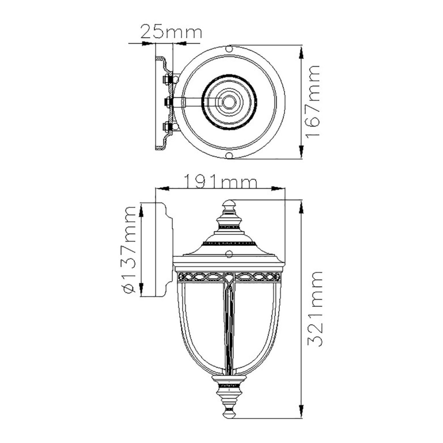 Feiss - Екстериорен аплик ENGLISH BRIDLE 1xE27/60W/230V IP44