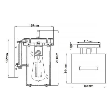 Feiss - Екстериорен аплик GLENVIEW 1xE27/60W/230V IP44 антрацит