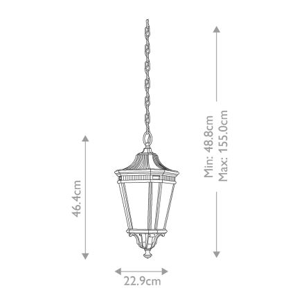 Feiss - Екстериорен пендел COTSWOLD LANE 2xE14/60W/230V черен