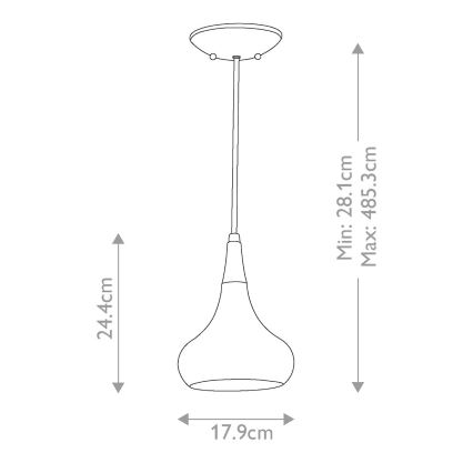 Feiss - Полилей на кабел BESO 1xE27/60W/230V Ø 17,9 cm черен/меден