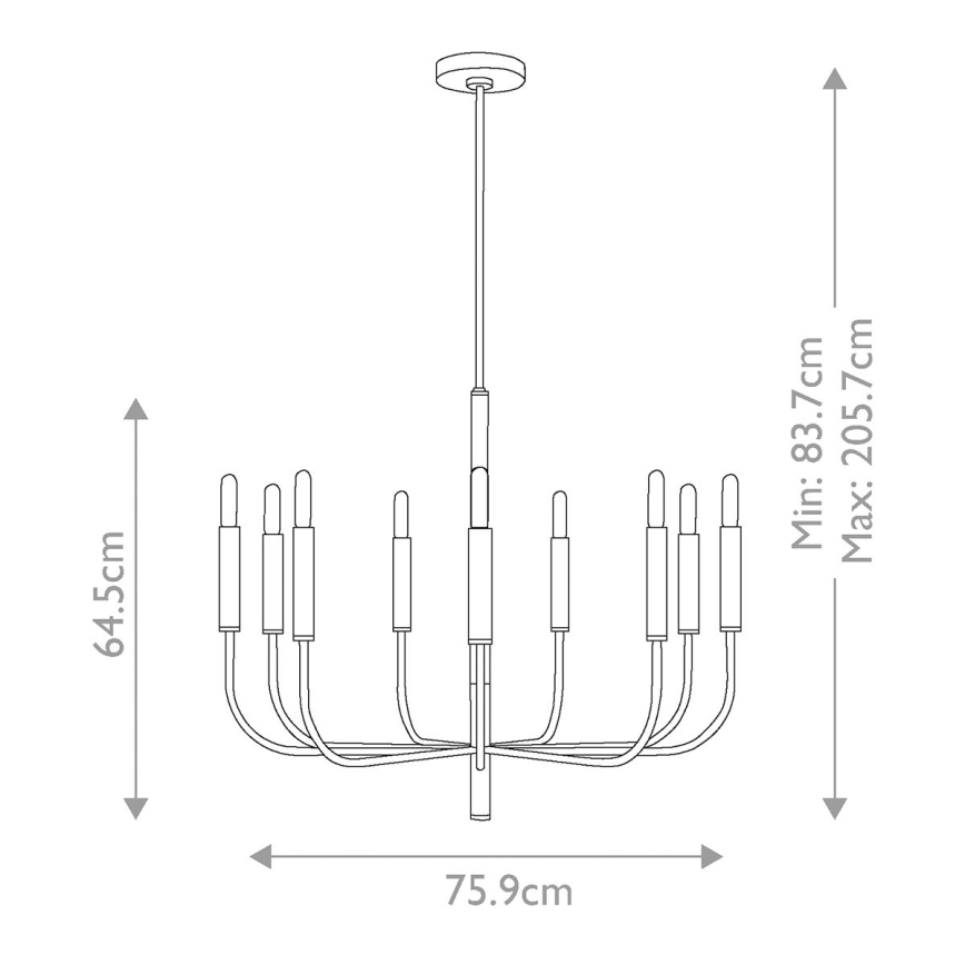 Feiss - Висящ полилей BRIANNA 9xE14/60W/230V