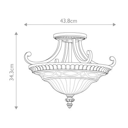 Feiss - Полилей за повърхностен монтаж DRAWING ROOM 2xE27/60W/230V