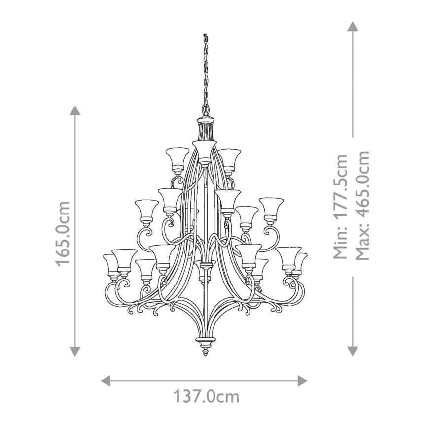 Feiss - Пендел DRAWING ROOM 18xE27/60W/230V